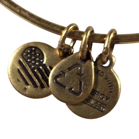 Alex & Ani Gold-Tone Charm Bangle Bracelet Charms Regeneration Eternity Faith - Picture 5 of 7